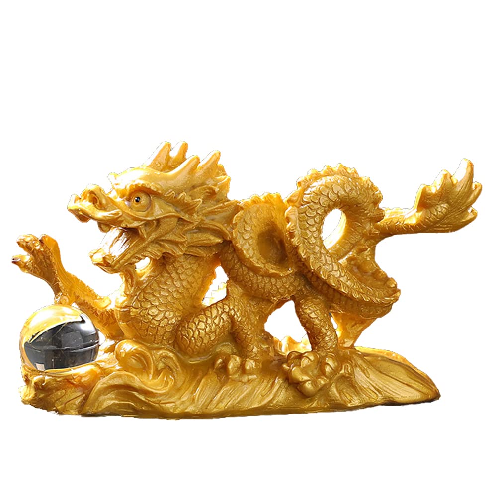 Chinese Zodiac Dragon Tea Pet Color Changing Cute Funny Tea Accessories Lazy Kung Fu Tea Sets For Tea Lovers Gifts (Golden)