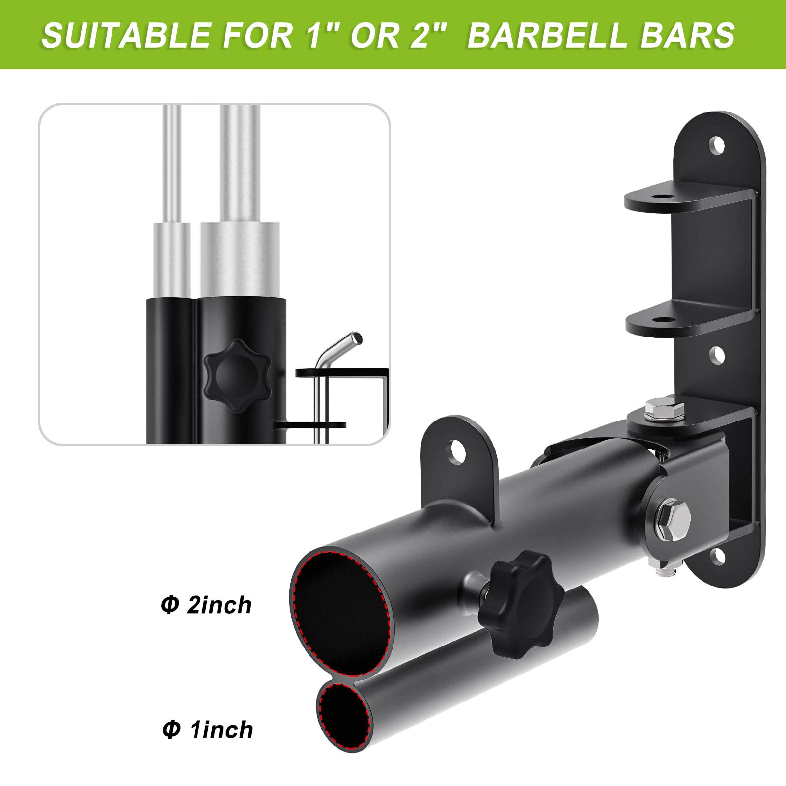 Kipika Wall Mount Landmine Attachment for Olympic Bars, V Bar Row Landmine Handle Attachment for Barbell Bar, Viking Press Landmine Handle Attachment, Ideal for Home Gym Workouts