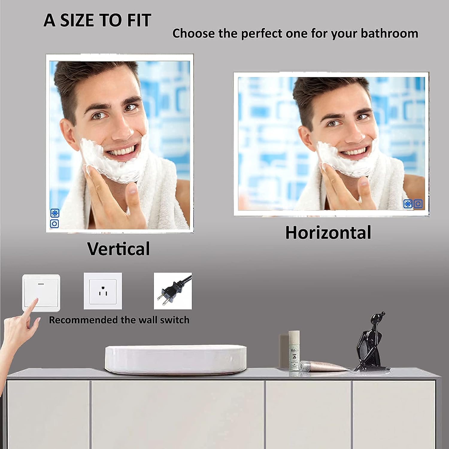 Uр Tо 60% оƒƒ GLLAVORI 32 x24 Inch LED Lighted Wall Mounted Mirror for Bathroom Vanity with High Lumen+ Adjustable Color Temperature + Anti Fog & Dimmable Memory Touch Switch + Vertical/Horizontal + IP54 Waterproof