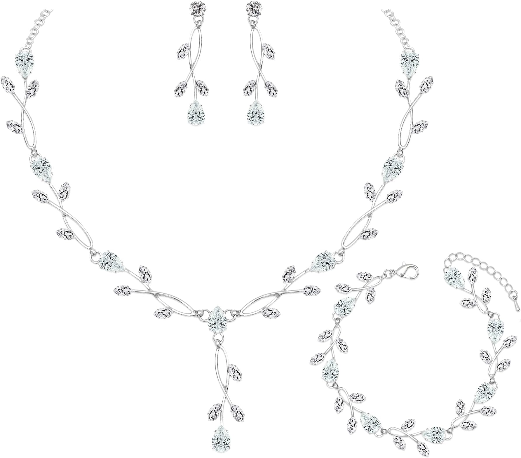 CSY Elegant Bridal Jewelry Sets Prom Homecoming Gown Accessories