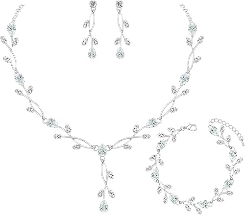 Elegantes conjuntos de joyas nupciales transparentes con circonita cúbica para bodas, aretes, pulseras para pájaros, damas de honor, circonita