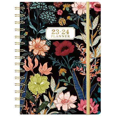 Planner - Planner 2023-2024, July 2023 - June 2024, Academic Planner 2023-2024, 6.4" X 8.5" Weekly And Monthly Planner With Tabs, Hardcover, Elastic Closure, Twin-Wire Binding, Back Pocket #TOP14