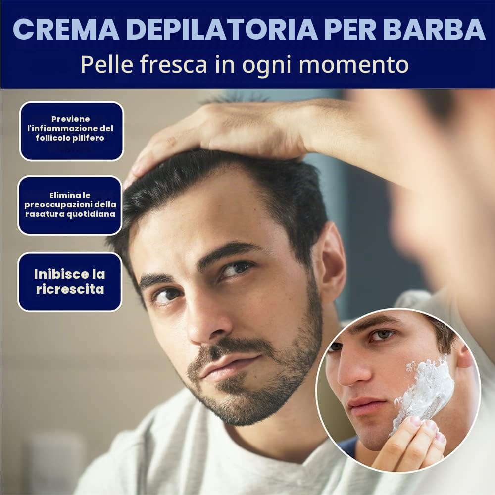 2 pezzi uomo permanente crema per la rimozione della barba dei capelli pasta depilatoria viso, crema naturale per la rimozione della barba morbida e indolore per viso, ascelle, gambe, petto, braccia