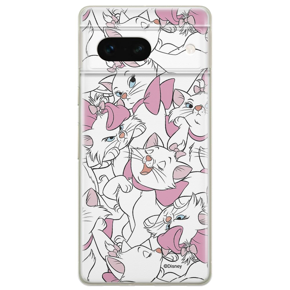 ERT GROUP mobile phone case for Google PIXEL 7 original and officially Licensed Disney pattern Marie 005 optimally adapted to the shape of the mobile phone, case made of TPU