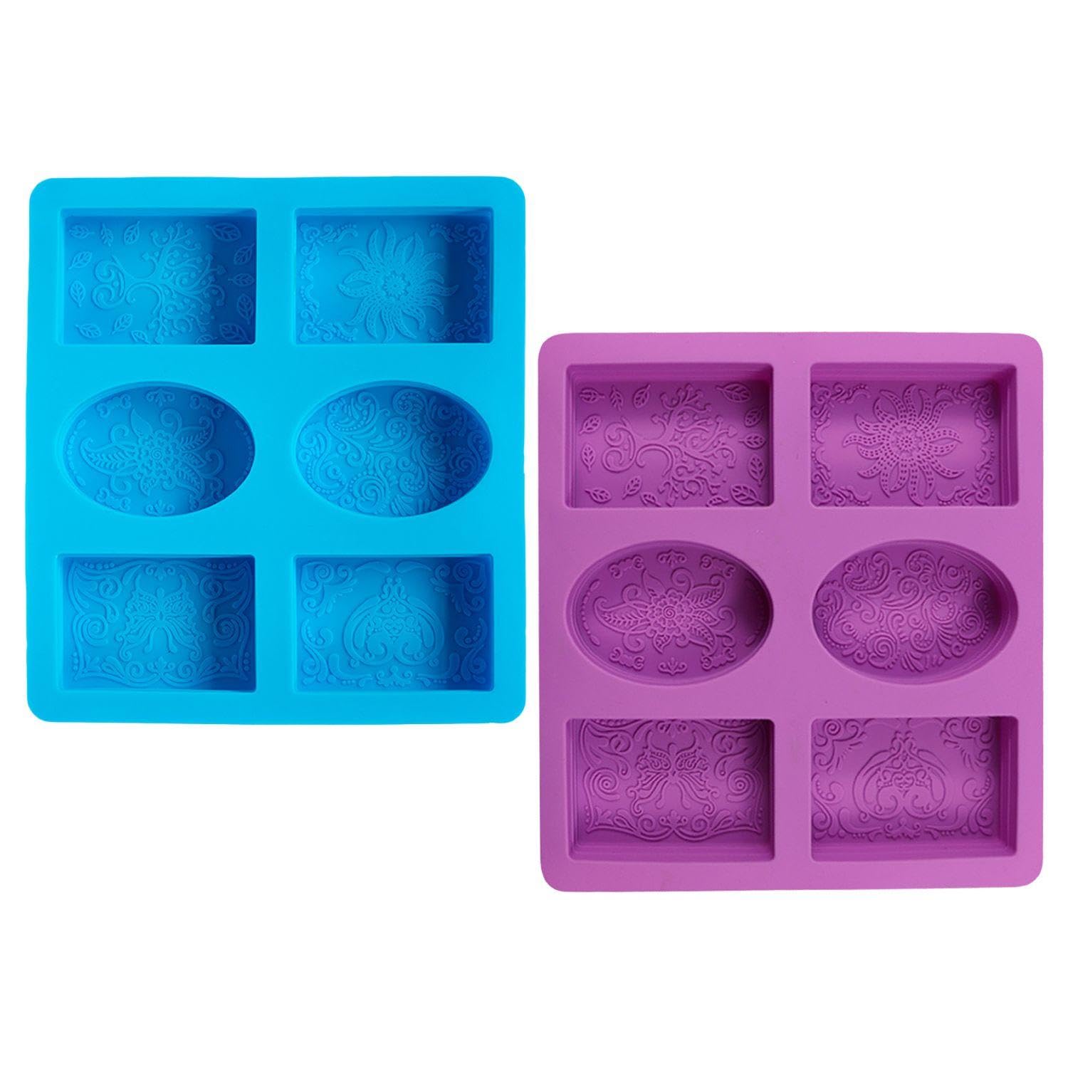 Paquete De 2 Moldes De Silicona Estampados, Moldes Multifuncionales, Moldes para Hornear, Se Pueden Utilizar para Hacer Jabón, Aromaterapia, Pasteles