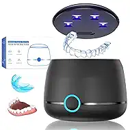 Ultrasonic Retainer Cleaner, 45kHz Denture Cleaner Machine, 5min and 10min Modes with Rechargable Top Cover, 200ml Dental Cleaning Pod, MouthGuard Cleaner for Aligner NightGuard Jewelry