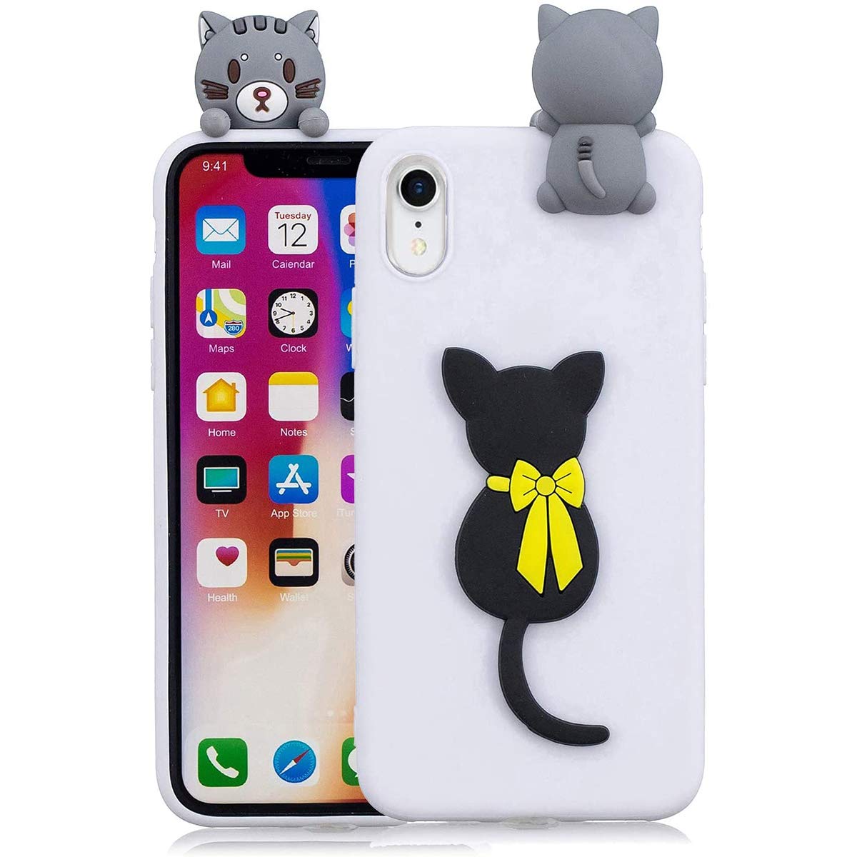 Dakanna Coque Pour IPhone XR En Silicone | Fille Et Planche De Surf | Étui Housse En TPU Souple - Fond Transparent