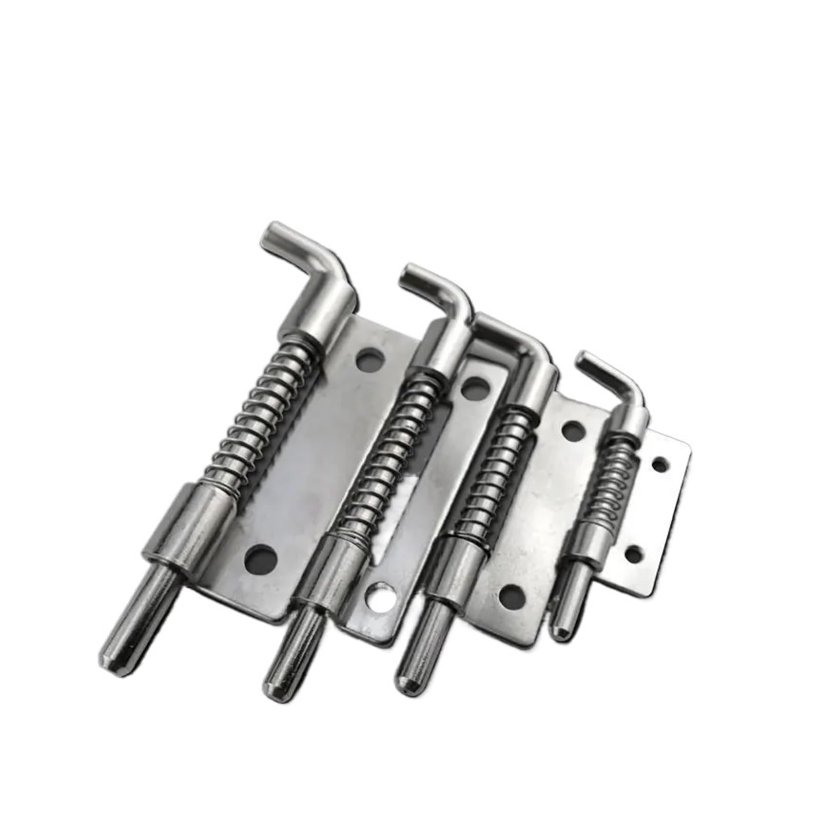 Kuarwdvf One Color Latch Spring Bolt Hinge, 2Pcs Loaded Hinge Spring Bolt Barrel Latch Industrial Welding Cabinet Hardware(3.5Inch-Right)