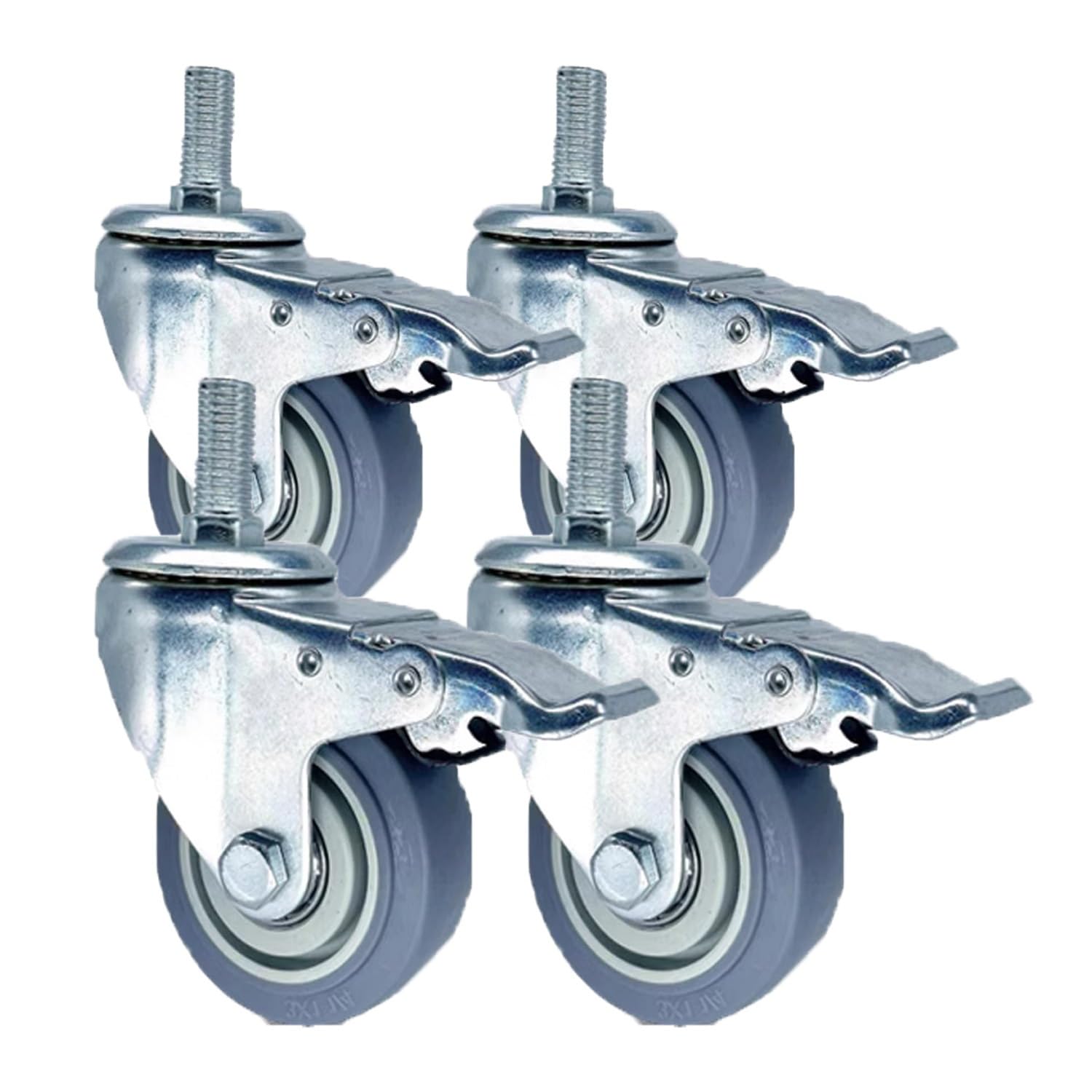 Roulettes de transport de meubles 100mm avec tiges filetées M14 M16 M20 pour atelier