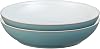 Denby - Azure Blue Pasta Bowls Set of 2 - Dishwasher Microwave Safe Crockery 1050ml 22cm - Sea Blue, White Ceramic Stoneware Tableware - Chip & Crack Resistant