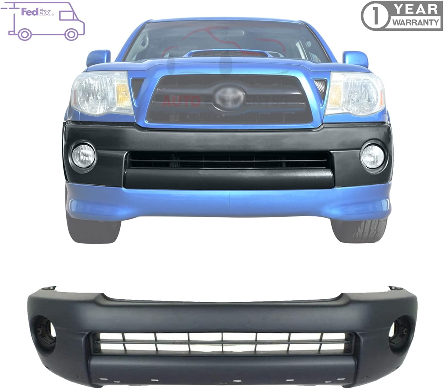 Front Bumper Cover Textured Black For 2005-2011 Toyota Tacoma X-Runner Direct Replacement