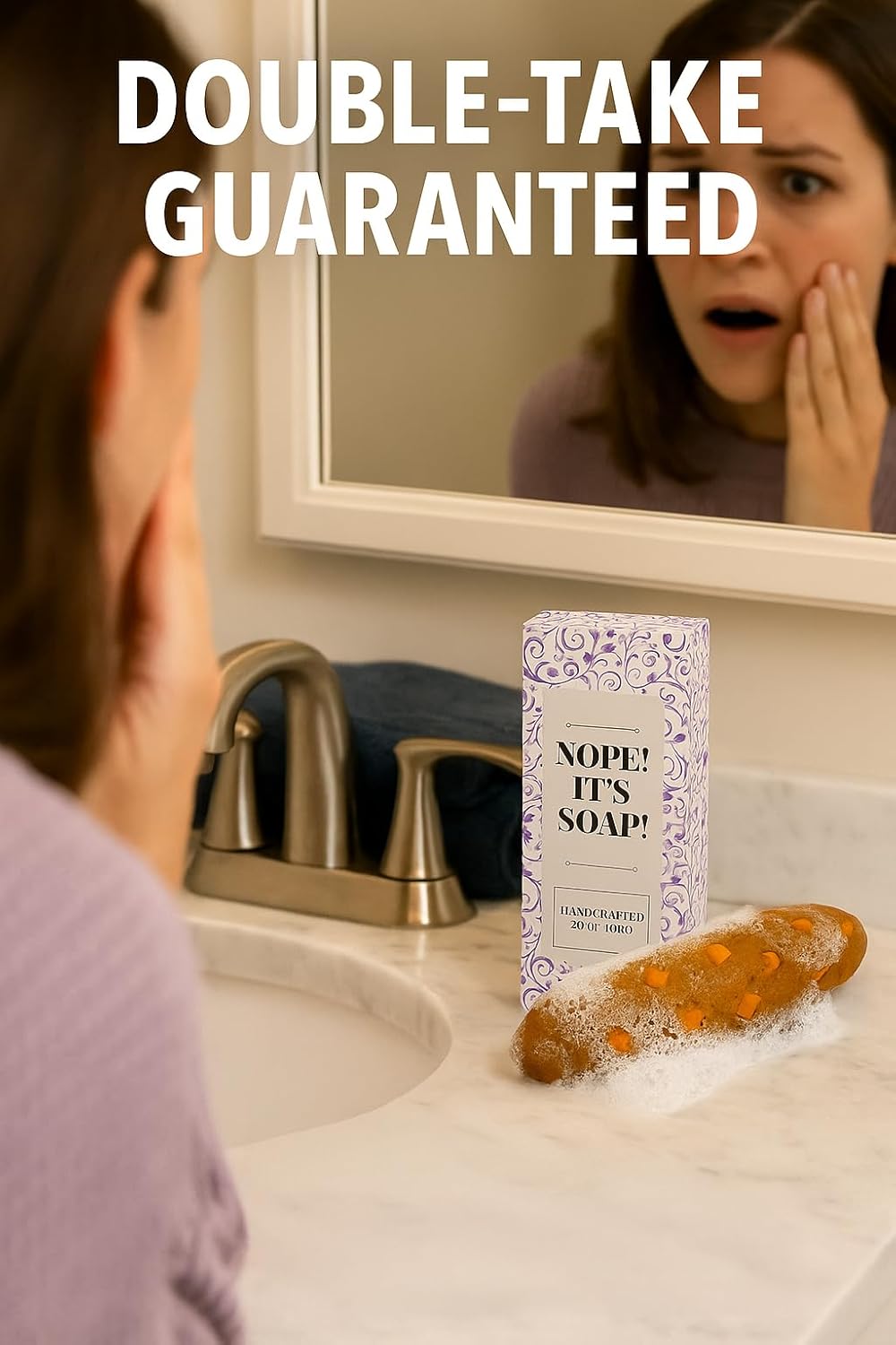 Turds Nope It's Soap - Flushin' Fields Edition - Floral Scented Fake Poop Soap Bar - Funny Gag Gift for Women, Mother's Day, Easter, Birthdays, Office Pranks & Quirky Bathroom Humor