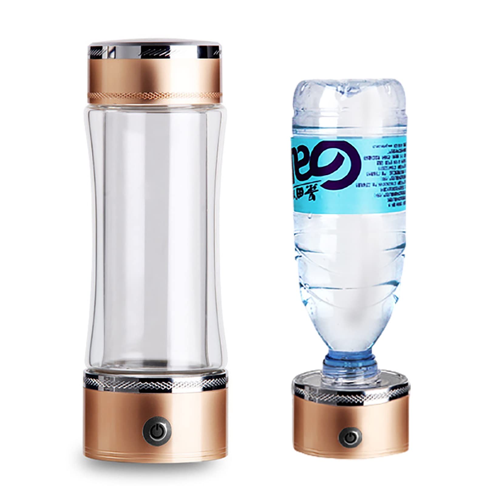 Bouteille d'eau Riche hydrogène, générateur d'eau alcaline hydrogène, ioniseur, Rechargeable par USB, Technologie SPE/PEM Portable, 3 Minutes Production d'hydrogène jusqu'à 1200-1600 PPB, Haute Con