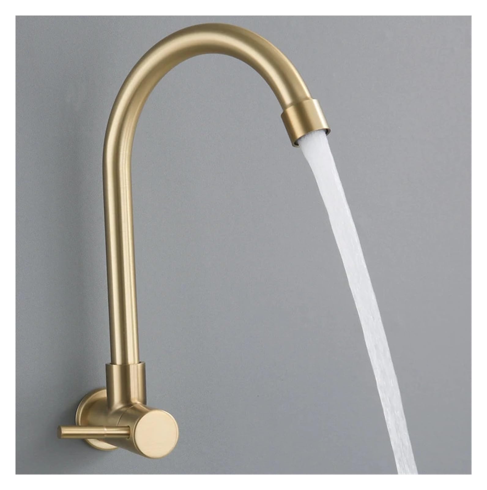 Robinet de lavabo mural inox 304 simple eau froide pour évier