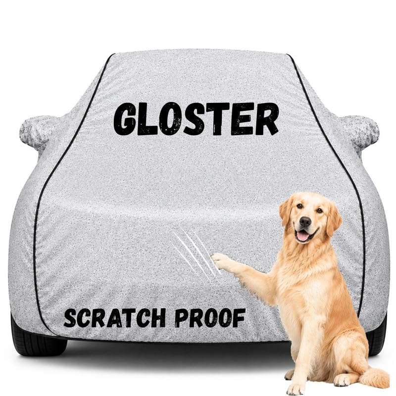 Image of Pure Fabric Silver 100% Waterproof Gloster Car Cover | Polyester Car Body Cover for Rain & Sun | UV Protection, Dustproof, Scratch Resistant, Windproof, Heat Resistant, Custom Fit