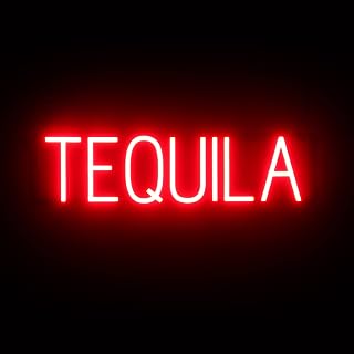 SpellBrite TEQUILA Sign | Alcohol-Related Sign with Neon Look, Red LED Light Source | 24.9" x 6.3"