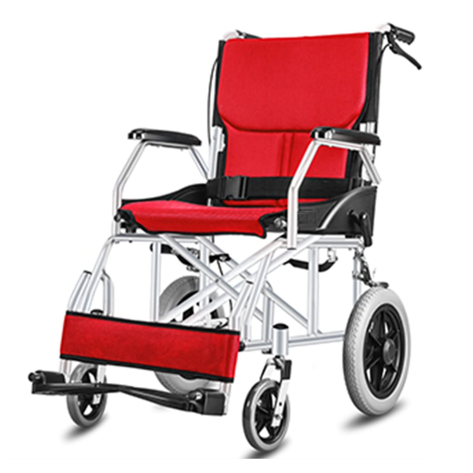 Silla De Ruedas Plegable Y Autopropulsable, Aluminio Silla De Ruedas Manual Ligera, Compacta,Frenos De Mano,Respaldo Plegable,Reposapiés Abatibles para Personas Mayores