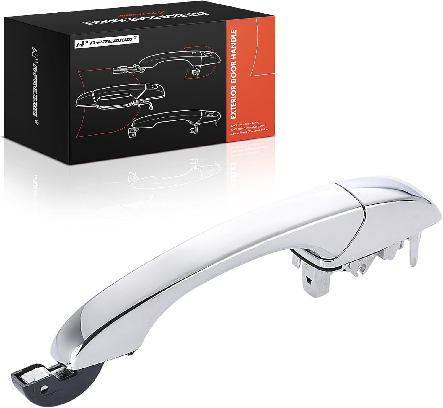 A-Premium Rear Driver or Passenger Side Exterior Door Handle Compatible with Dodge Grand Caravan 2008-2020 & Chrysler Town & Country 2008-2016 & Volkswagen Routan 2009-2012 & Ram C/V 2012-2015, Chrome