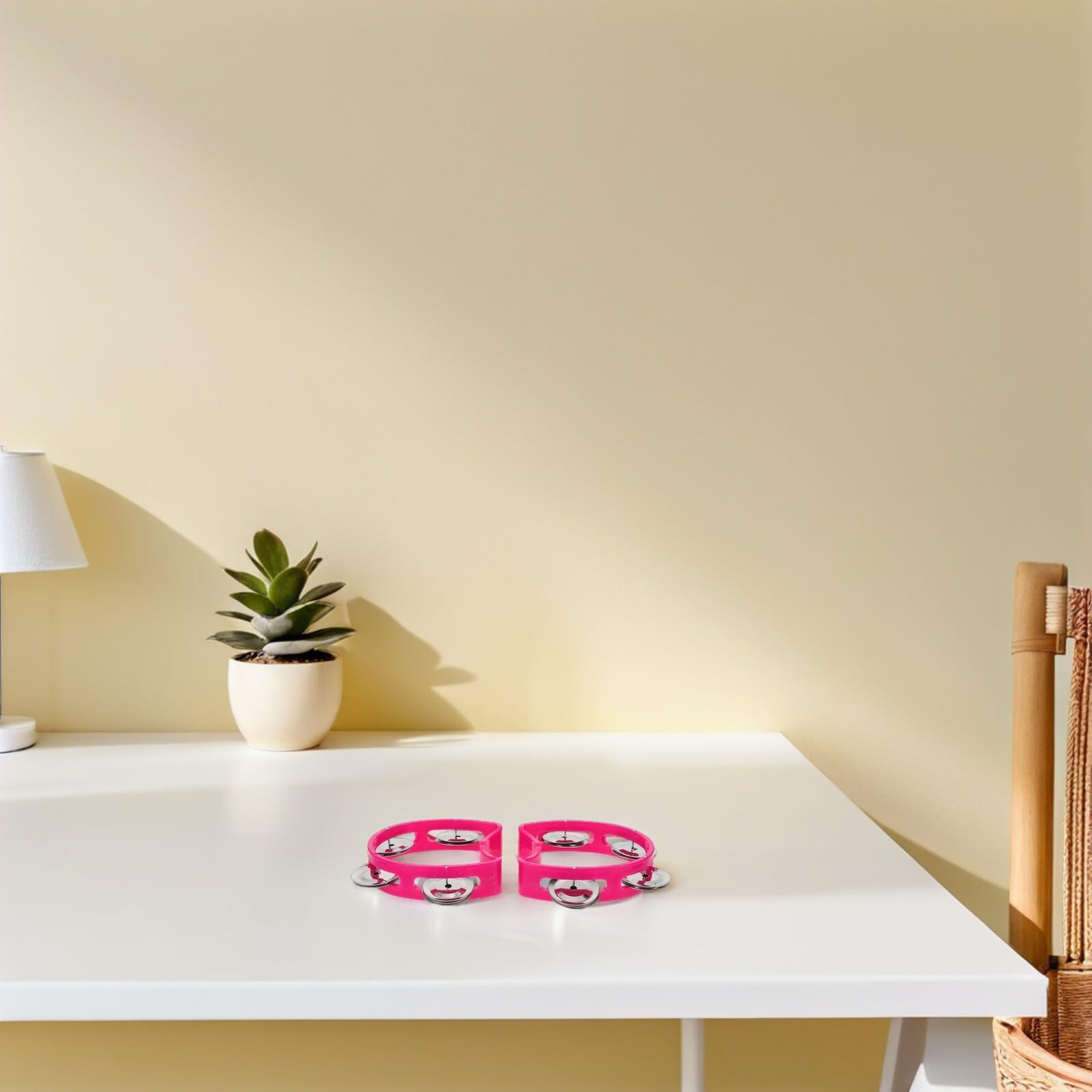 12 Campanas De Mano Campanas De Percusión Instrumentos Rítmicos Sonajas Musicales Para Instrumentos Musicales Panderetas Para Adultos Sonajas De Percusión Color Rosa De