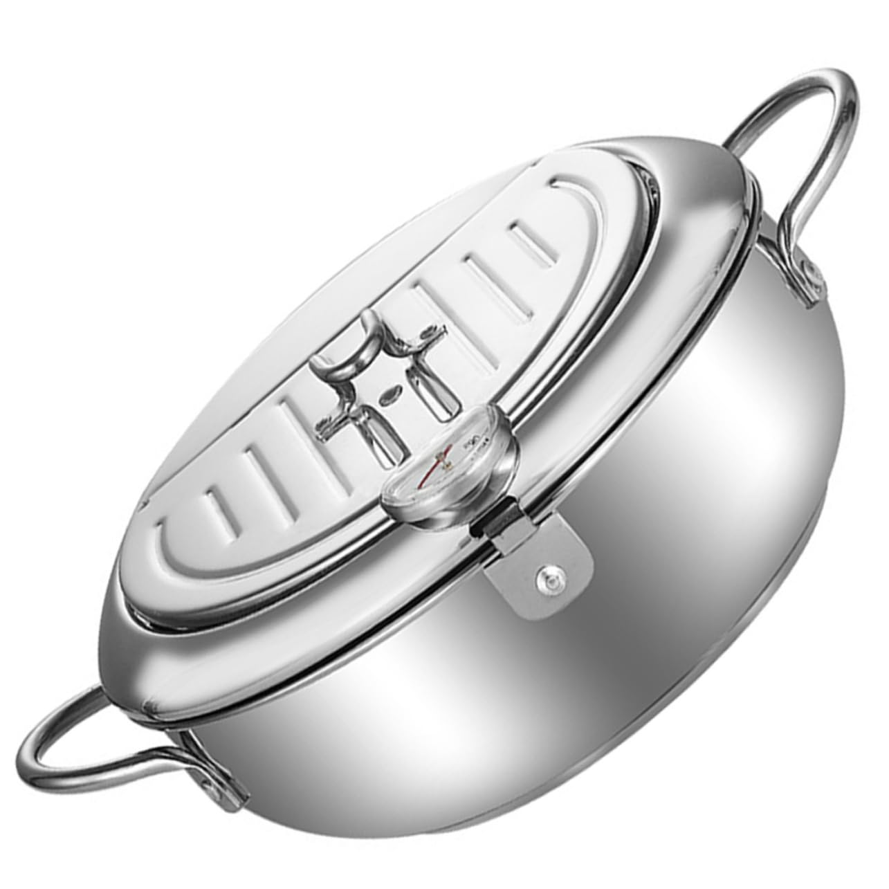 Mobestech Deep Fryer Pot Japanese Style Tempura Fryer Control Temperature for Chicken Wings Shrimp with Filter for Grease Reduction Design