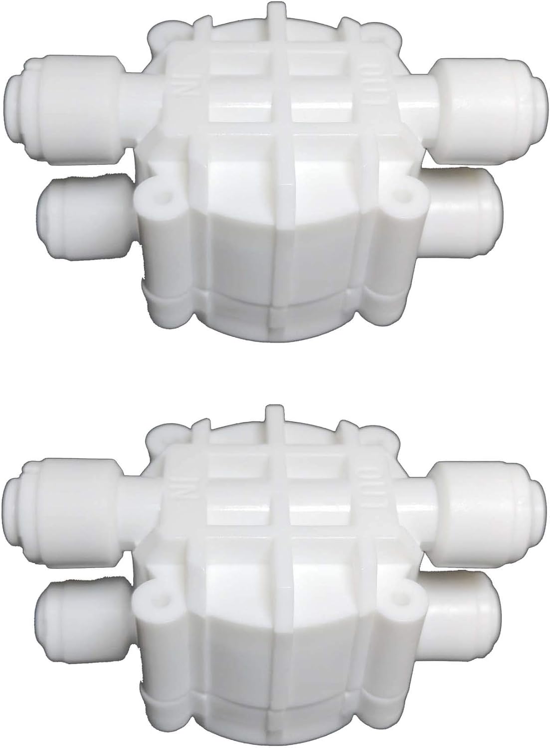 YZM Water Systems 1/4" Automatic Shut Off Valve with Quick Connect white plastic fittings, for RO Reverse Osmosis、Water Filters/Undersink Water Filtration Filters.
