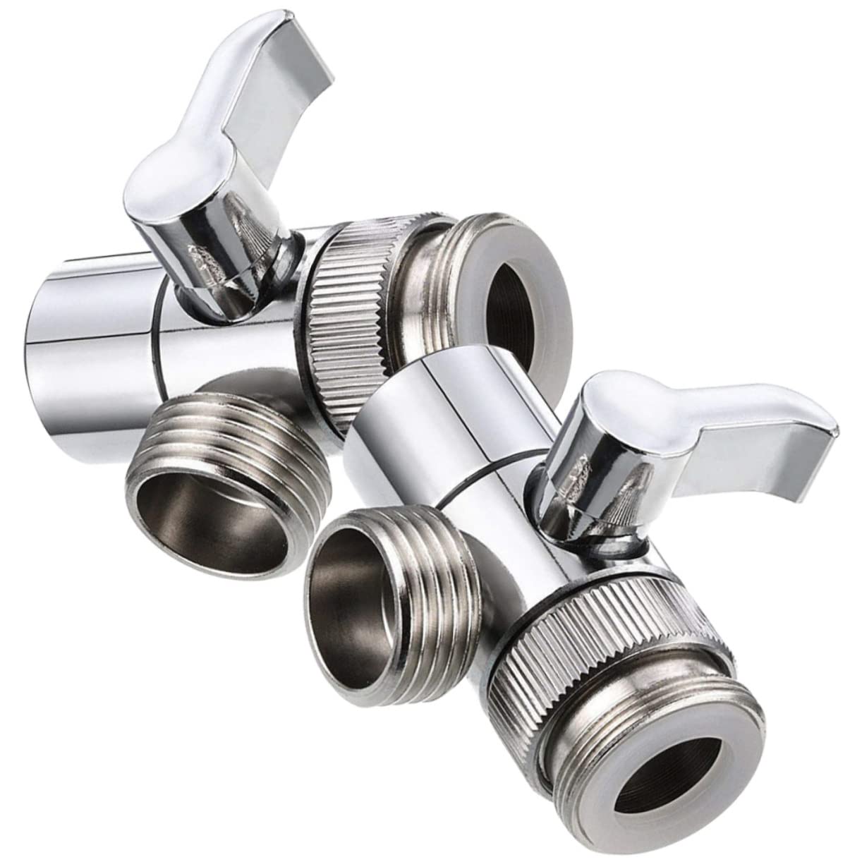 Paquete de 2 adaptadores de manguera de agua dual para accesorios de rociador de fregadero, conector universal para tuberías de agua de cocina y baño