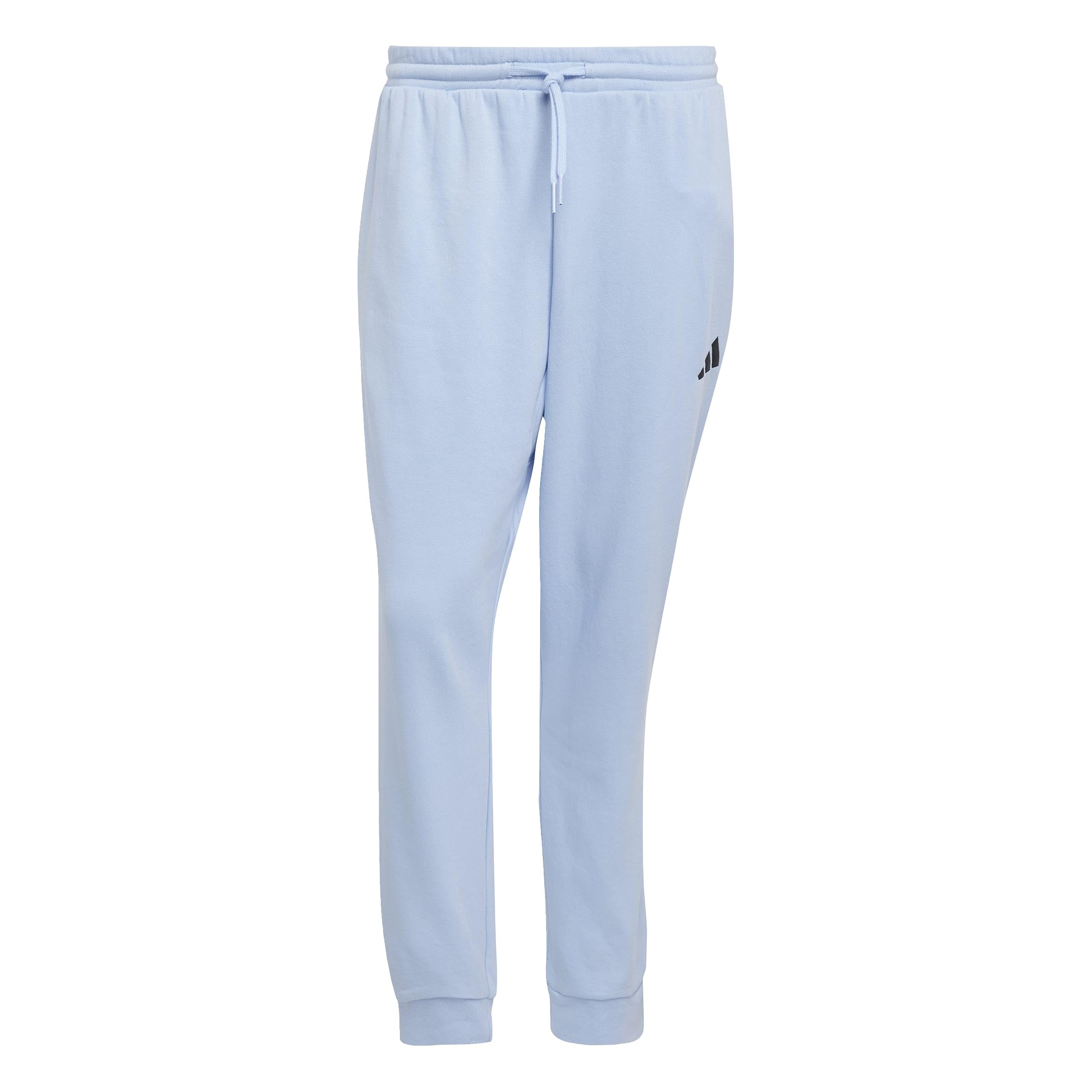 adidas Men's Essentials Feelcozy Fleece Pants, Glow Blue/Black, XL