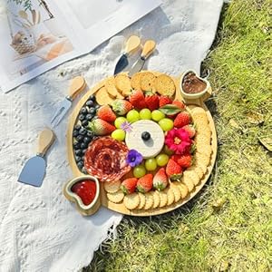 Charcuterie Boards Gift Set,Cute Bamboo Cheese Board, Round Charcuterie Board, House Warming Gifts New Home, Wedding & Bridal Shower Gift, Birthday Gift for Women,Mothers Day Gifts for Mom Charcuterie Boards Gift SetCute Bamboo Cheese Board Round Charcuterie Board House Warming Gifts New Home Wedding Bridal Shower Gift Birthday Gift for WomenMothers Day Gifts for Mom