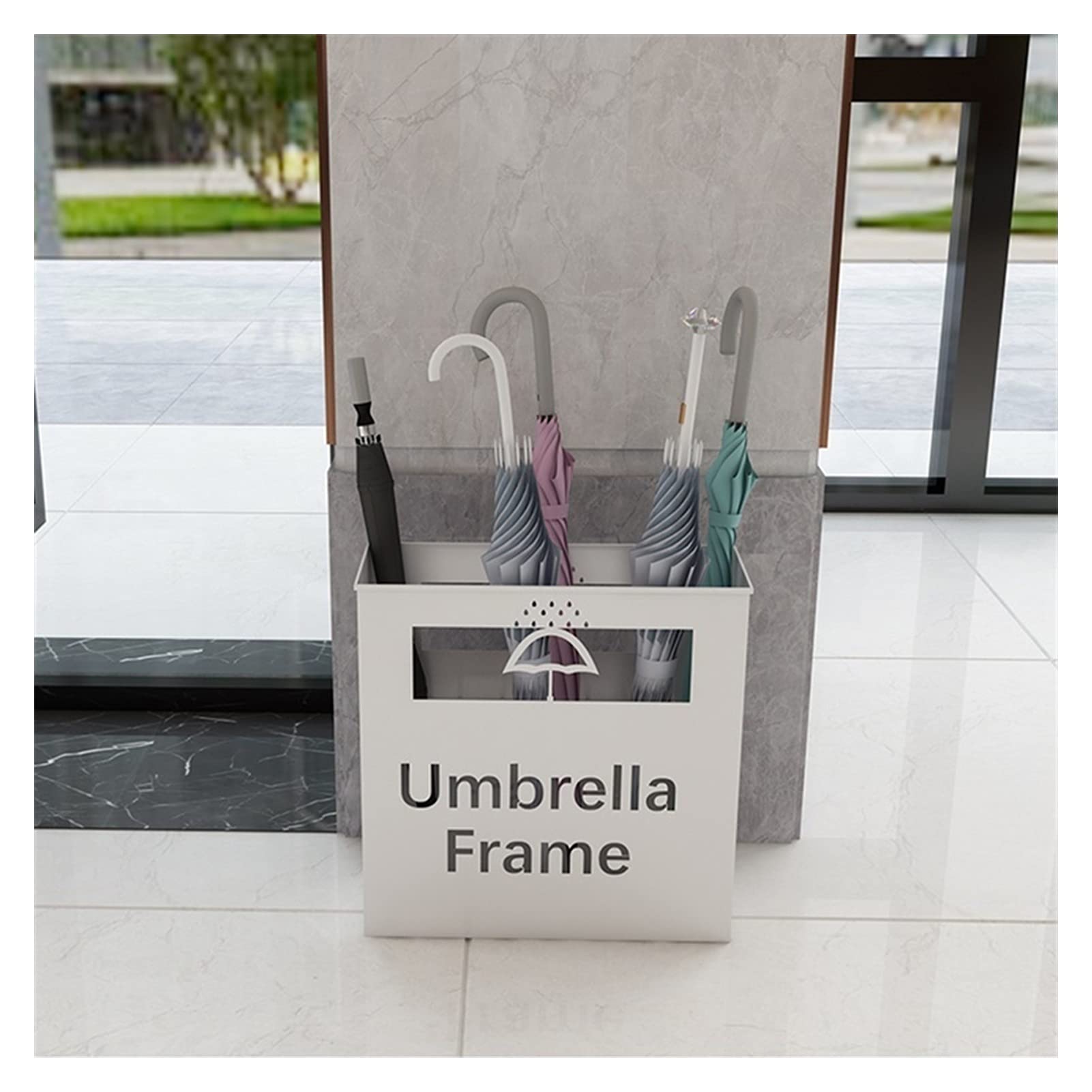XDLEDMKIZ Umbrella Stand Umbrella Racks Commercial Umbrella Holder, Hotel Offices Entrance Umbrella Basket With Drip Tray, Umbrella Bucket For 10-16 Long And Short Umbrellas Color
