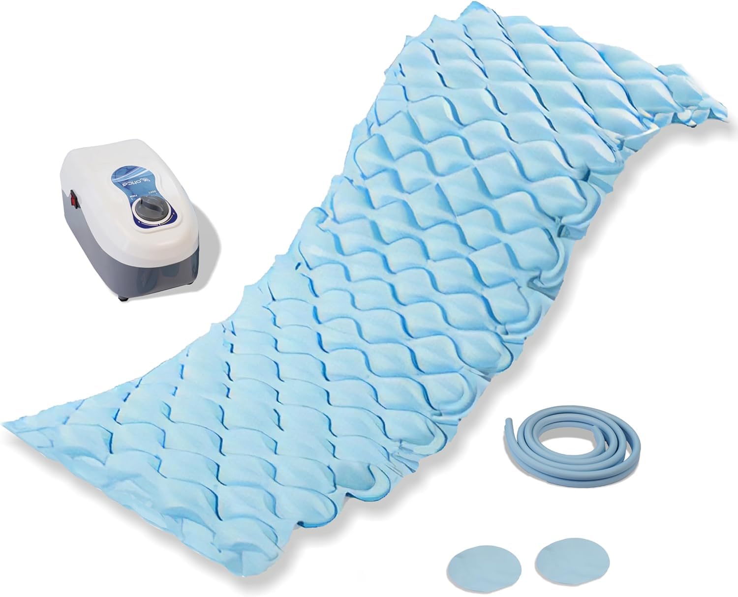Materasso ad aria medicale anti decubito anti decubito ospedaliero materasso ad aria con compressore sistema a pressione alternata pompa (blu)