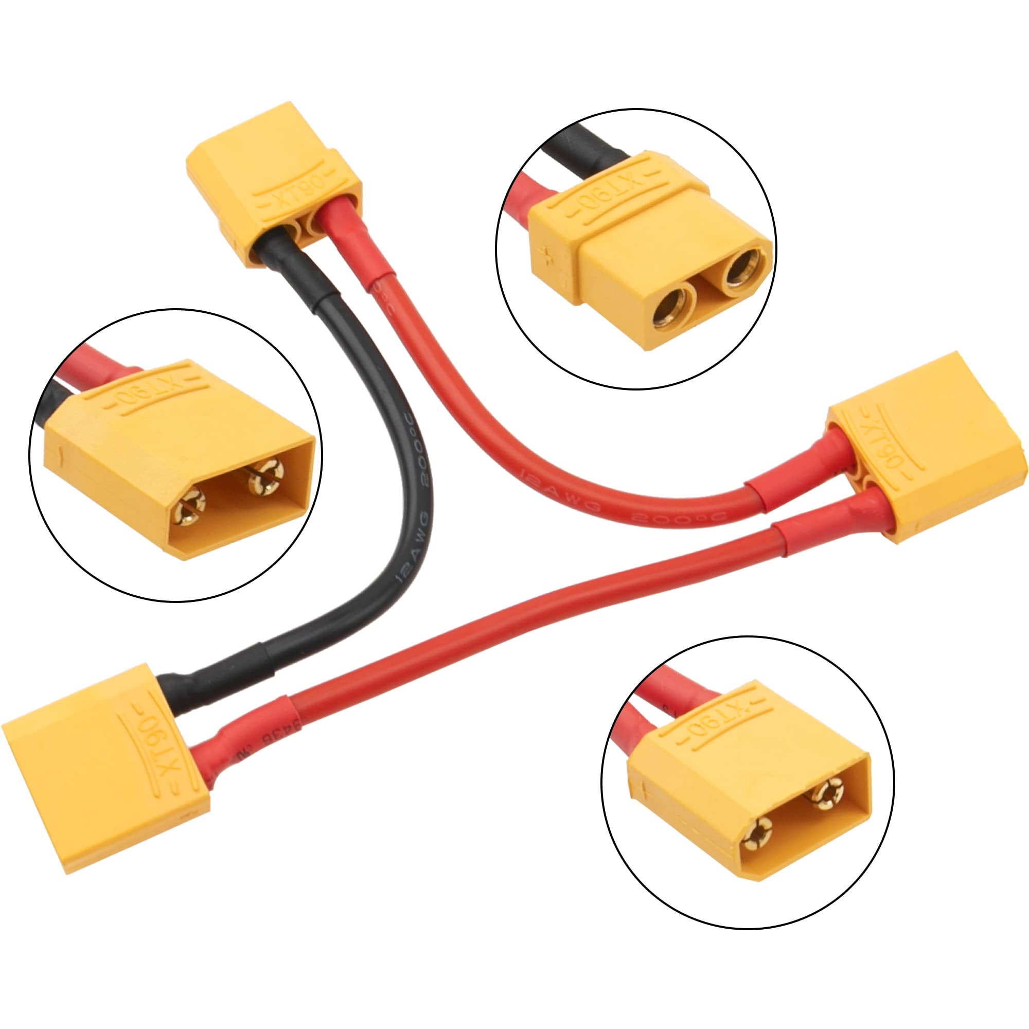 Adaptador de cable serie para coche RC compatible con XT90 grande Tamiya Traxxas EC5 XT60 EC3 T Plug para RC Truck Boat Lipo Battery ESC (conector XT90)