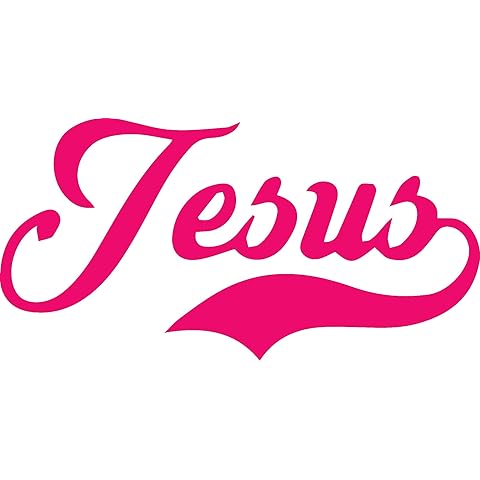 ANGDEST Christian Jesus Text (Pink) (Set of 2) Premium Waterproof Vinyl Decal Stickers for Laptop Phone Accessory Helmet Car Window Bumper Mug Tuber Cup Door Wall Decoration