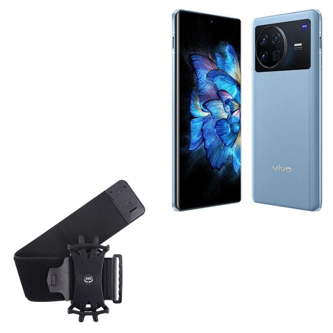 BoxWave Holster Compatible with vivo X Note - ActiveStretch Sport Armband, Adjustable Armband for Workout and Running - Jet Black