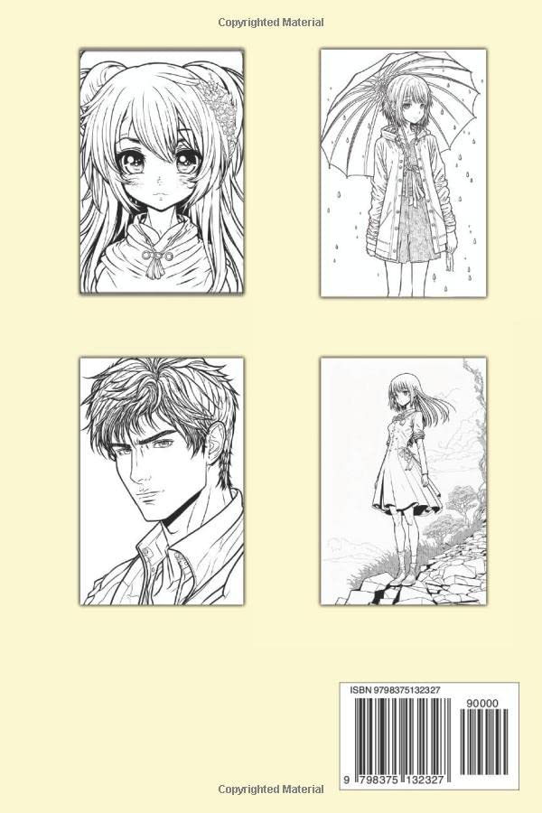 Anime Coloring Book for Teens and Adults: Japanese Anime Character Drawings for Stress Relief and Relaxation image 3