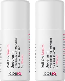 Cos-IQ Brightening Underarm Roll-On Serum for Women, 80ml With Bioecolea, Mandelic Acid and Bio White Prevents Body Odour, Brightens Skin & Exfoliates Underarms 60 Days Pack