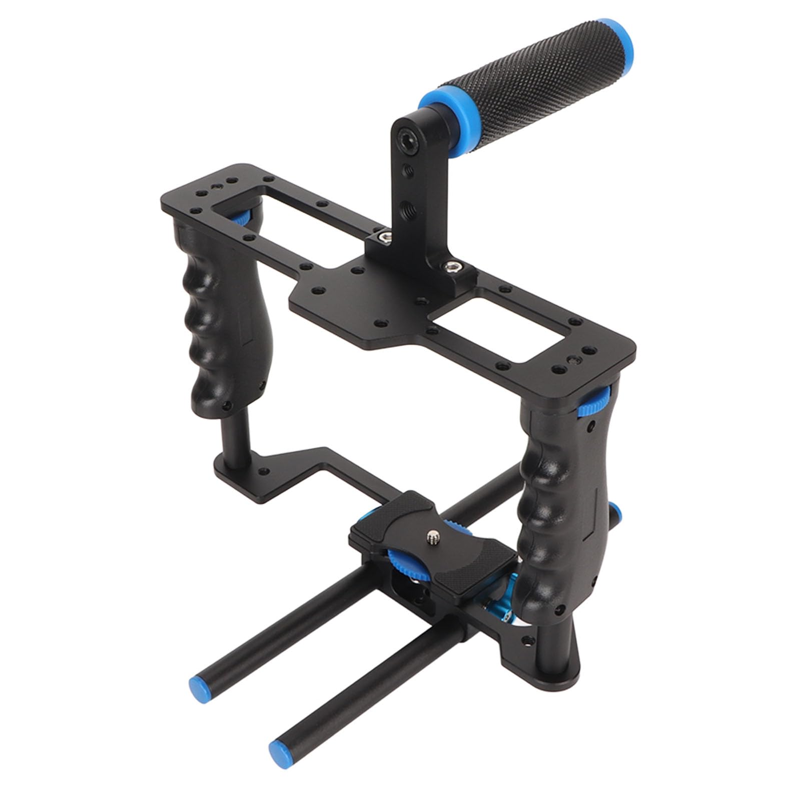 Jaula Universal para Cámara de Vídeo, Aleación de Aluminio, Doble Varilla, Kit de Producción de Películas para con Ergonómico para Disparos Estables, Jaula Estabilizadora de Cámara DSLR