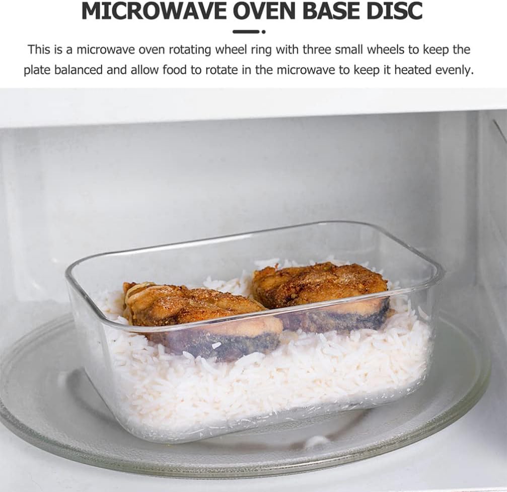 SOLUSTRE 2pcs microwave oven turntable microwave rotating support microwave replacement turntable microwave turntable Microwave Replacement Parts swivel plastic to rotate Glass white