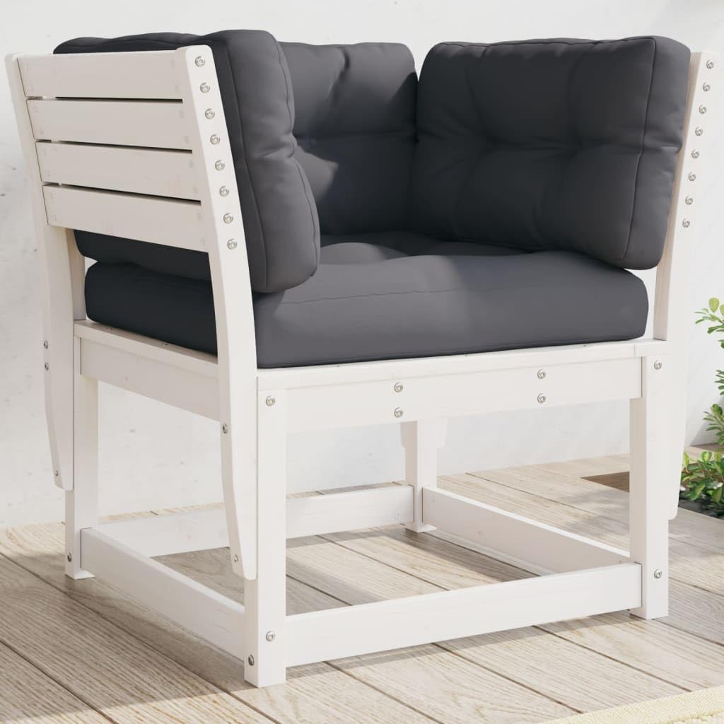 Canapé de jardin Solivagant en pin massif avec accoudoirs et coussins 18.69KG