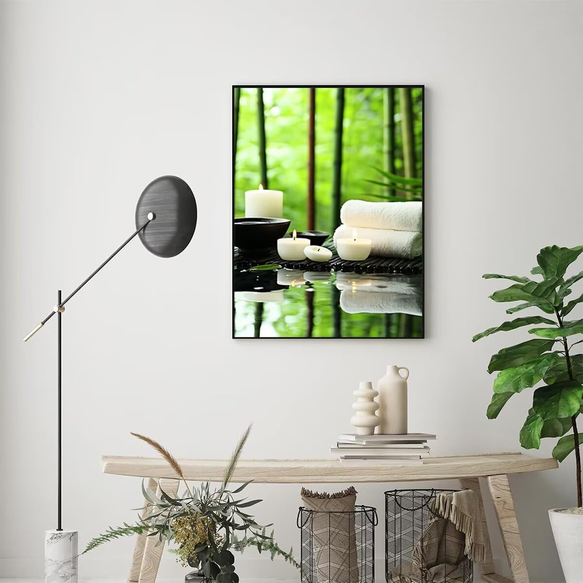 Dipingere con i Numeri Candela, Paint by Numbers Adulti Paesaggio, Fai da te Creativi Adulti Quadri da Dipingere Numerati Kit per Decorazione Della Parete di Casa, Regalo 70x95 cm Senza Cornice 77-6