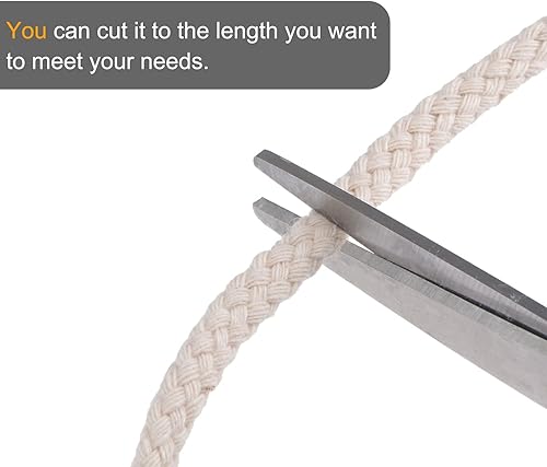 Miniatura 3 de MECCANIXITY Mecha de lámpara de aceite de algodón, 0.236 in de diámetro, 32.8 ft y 32 pies para iluminación de lámpara de alcohol, color blanco