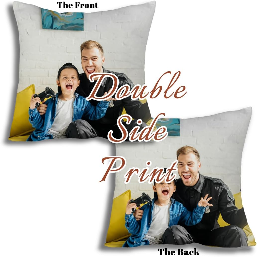 Custom Monogram Pillow Cover | 20"x20" Personalized Pillow Cover with Initial Name, Two Side Print with Your Name Text, Decorative Cushion Cover for Couch,Sofa,(Optional Pillow Insert), Text