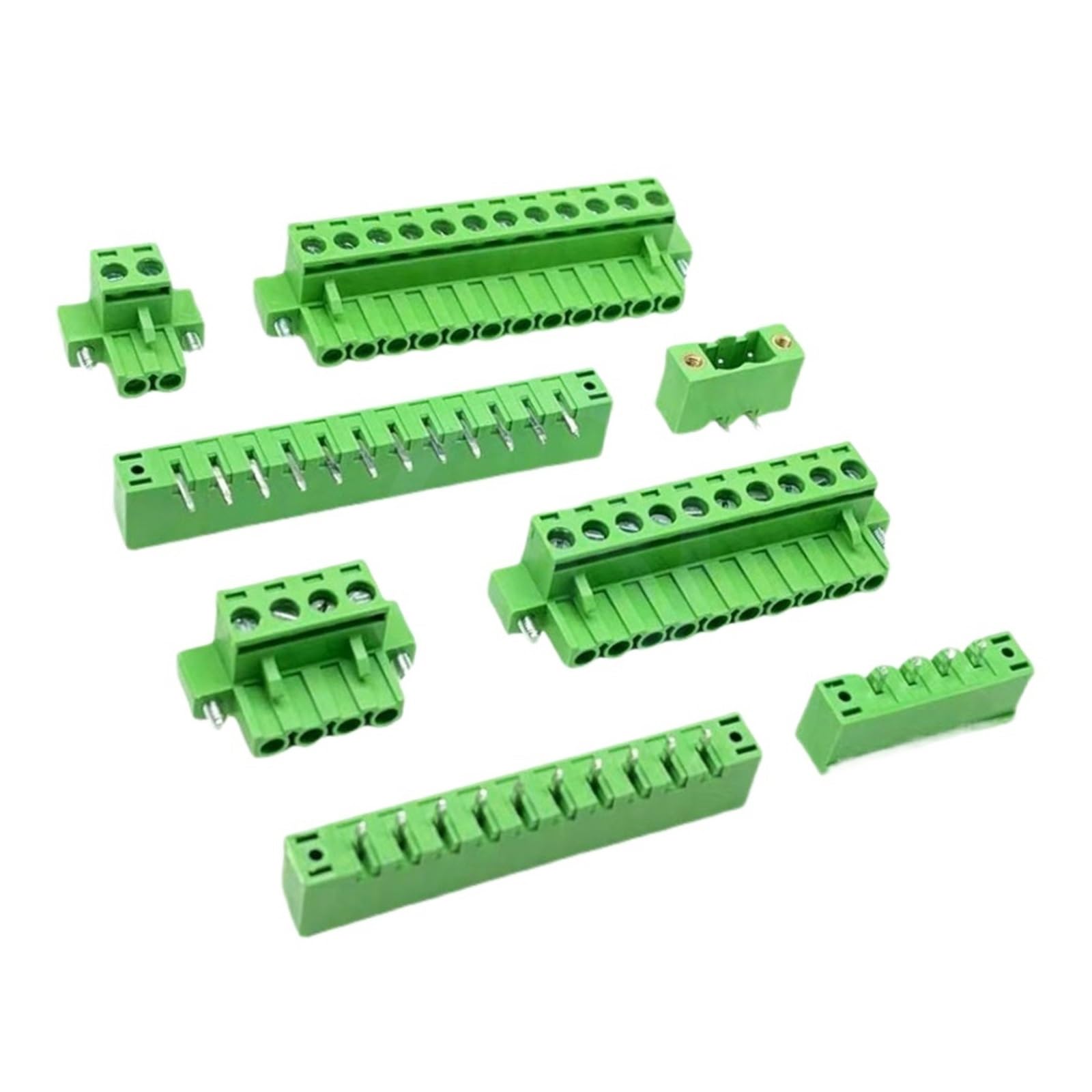 20 Sets 5,08 mm Steckklemmenblock rechtwinklig/gerade Stift mit Ohrenschrauben Flanschbefestigung KF 2EDGKM+2EDGVM/RM 15EDGKM(Right Angle,20 SETS_15P)