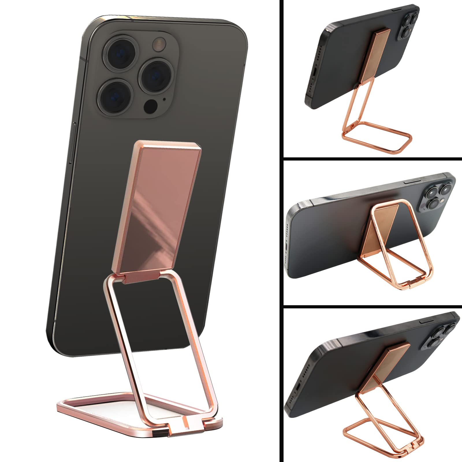 Phone Ring Holder 360 Foldable Rotating Phone Holder Metal Rear Ring Grip  Foldable Ring Holder For Magnetic Car Phone Smartphone (rose Gold)(1pcs)