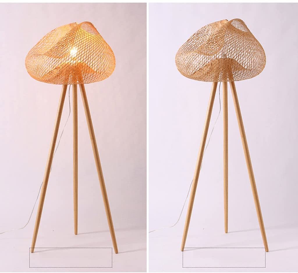 Lampa Podłogowa Lampa podłogowa statywu Nowoczesna lampa stojąca z bambusowym lampy drewna wysoki narożna podłoga światło do salonu sypialni Do Sypialni