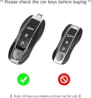 Vista 6 de Llavero de protección para llave de coche, cubierta de llave para Porsche Macan Cayenne Panamera 911 (amarillo viejo)