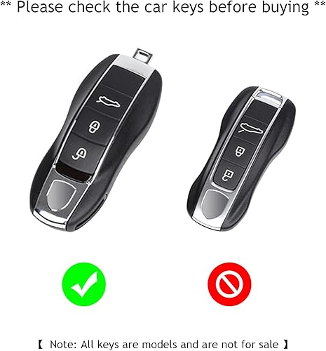 Miniatura 6 de Llavero de protección para llave de coche, cubierta de llave para Porsche Macan Cayenne Panamera 911 (amarillo viejo)