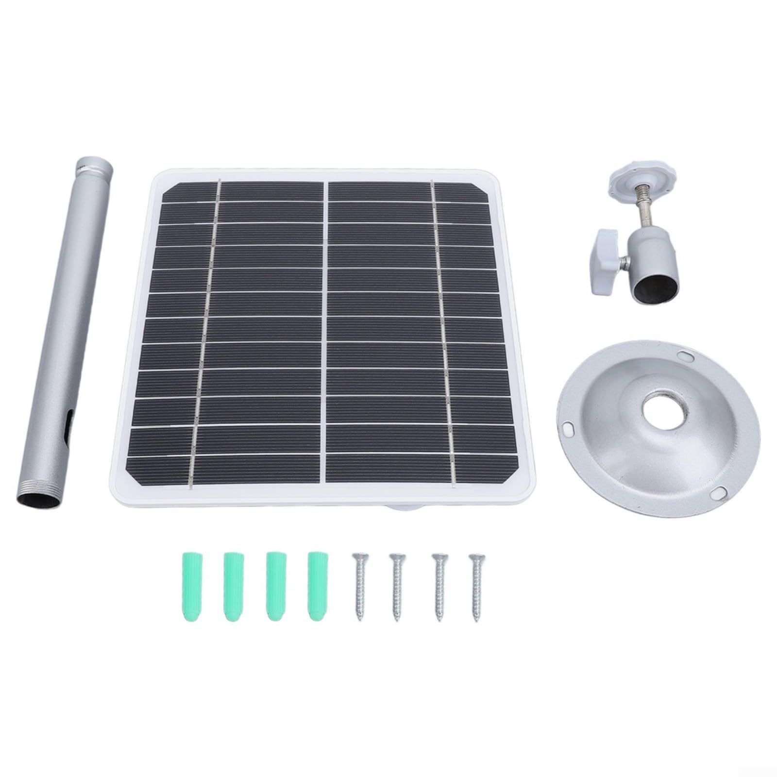 Caricatore per pannello solare, 20 W, 5 V, alimentatore fotovoltaico monocristallino, con staffa regolabile a 360°, impermeabile IP66, per telecamera di sicurezza esterna per USB/Type-C e per