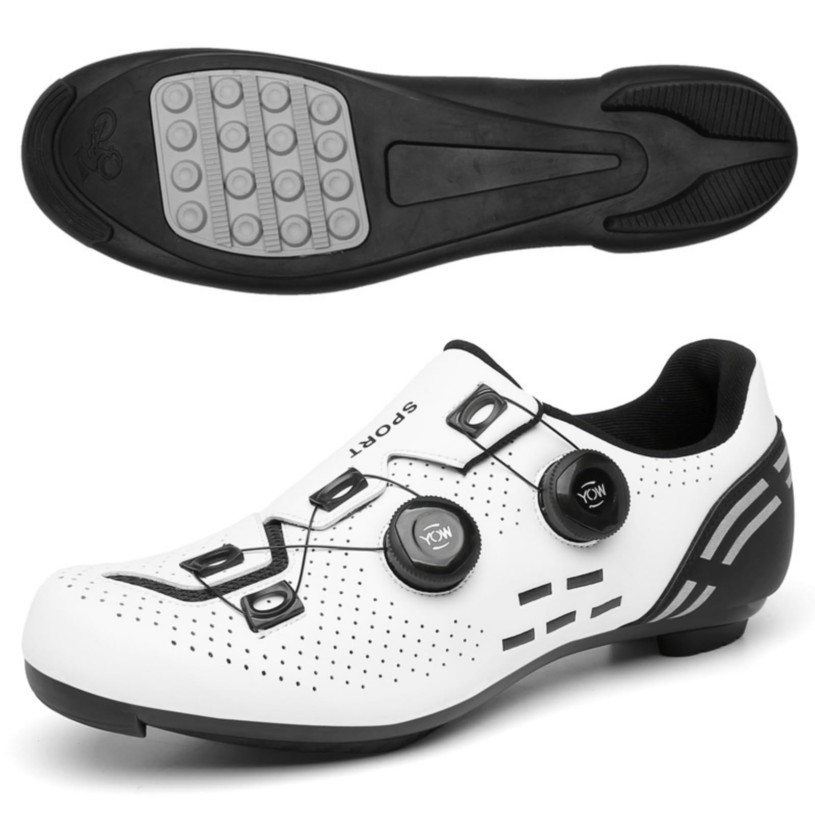 Mateju Scarpe Ciclismo Senza Attacchi Uomo Donna, 36-47 EU Scarpe Ciclismo Senza insenature Nessuna Serratura Antiscivolo Traspiranti per Sportive da Esterno