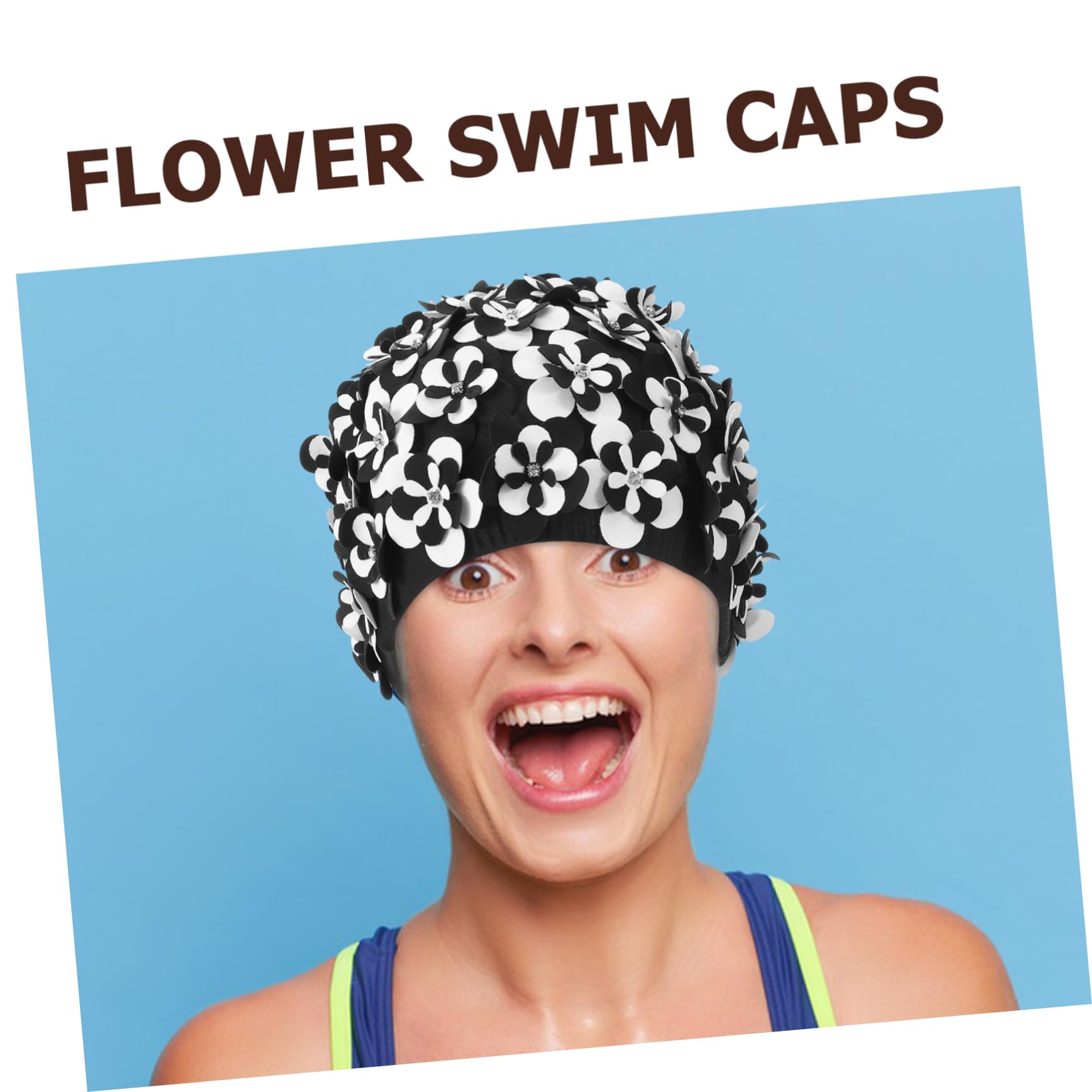 BESPORTBLE Gorro de natación Gorros de baño para protección del Cabello Sombrero para Nadar Gorro de Piscina Gorro Impermeable Gorras de natación de Verano Gorro de baño de Flores