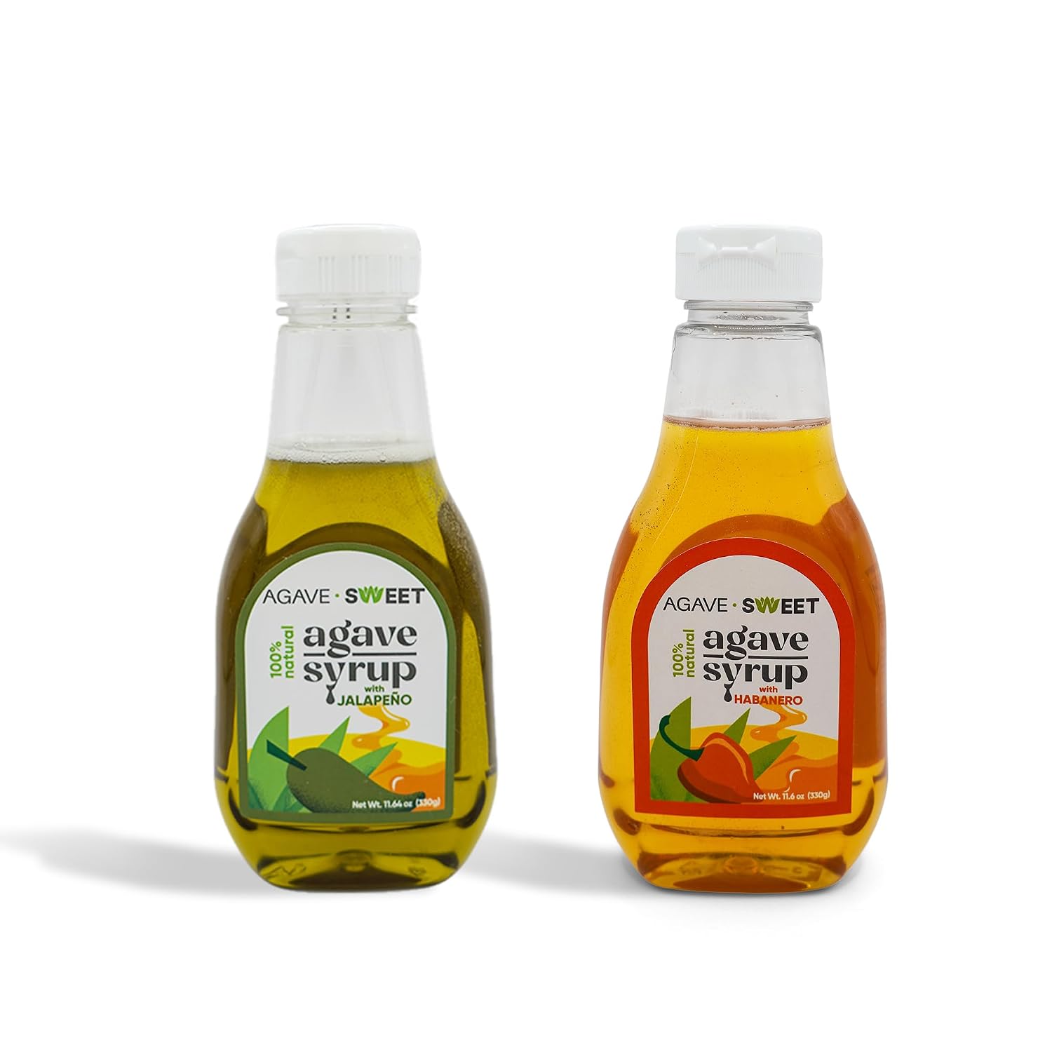 Agave Sweet – Duo de Jarabes Picantes Jalapeño y Habanero 11.6 oz